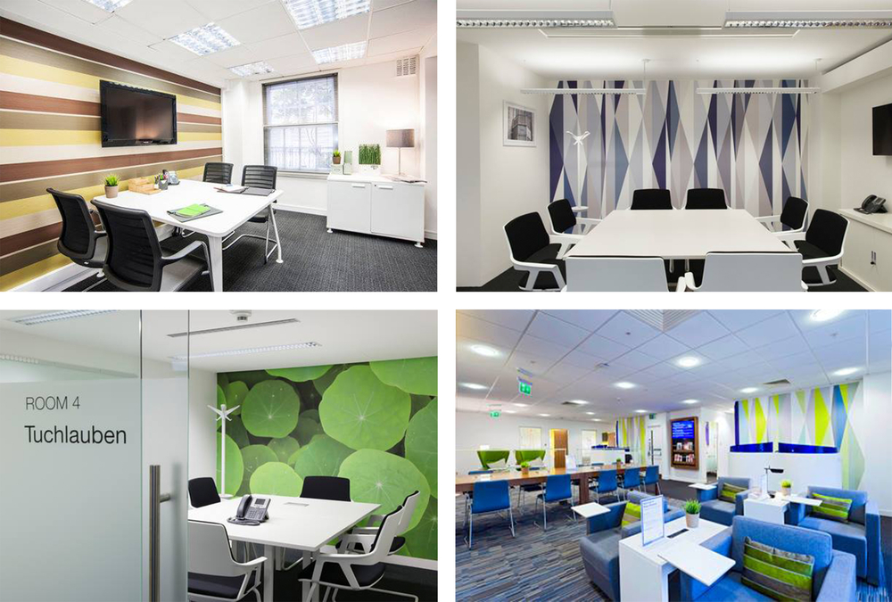 Tektura digital wallcoverings at Regus Express locations around the UK.